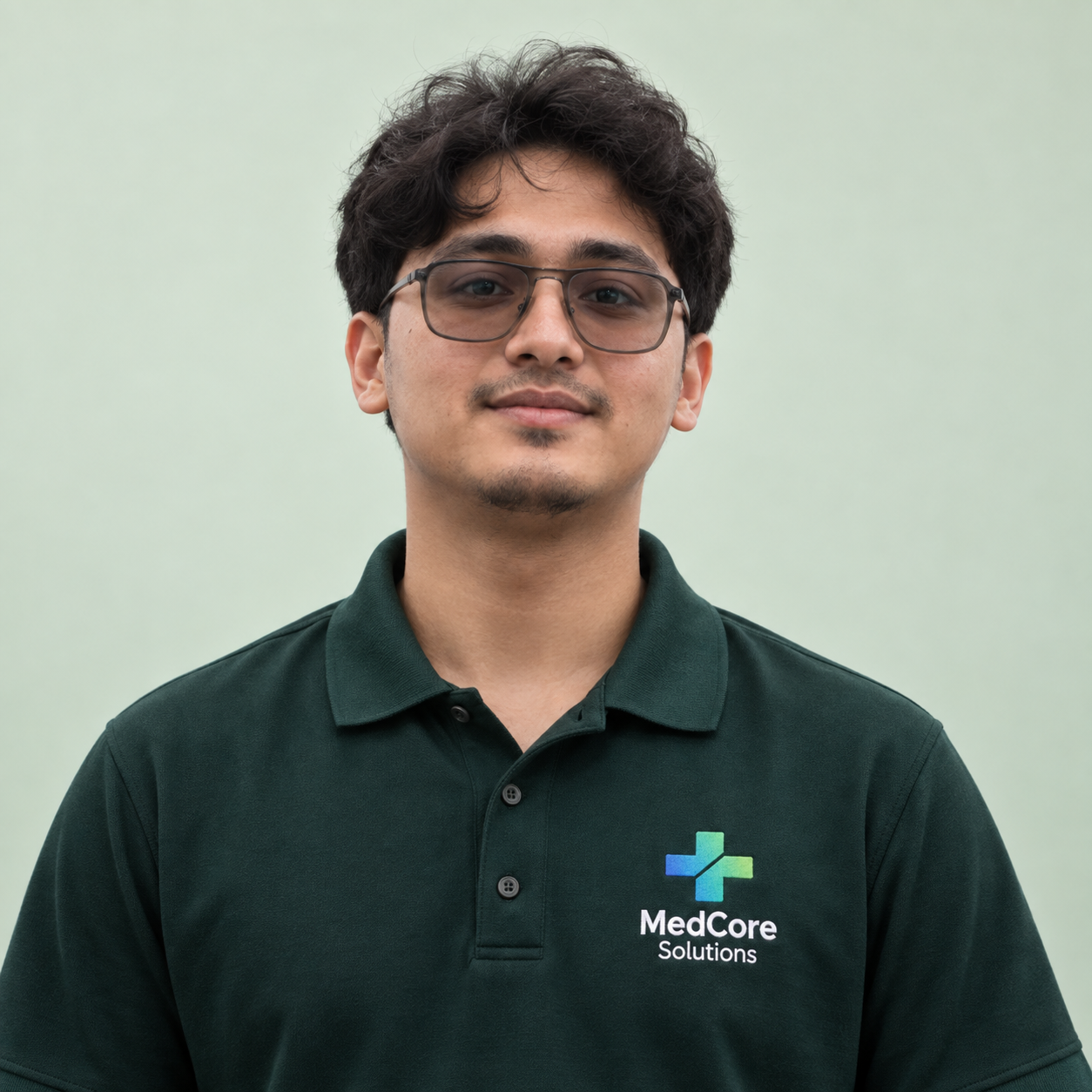 John Cedierick Mercado in a MedCore Solutions uniform